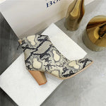 Beige Snakeskin Booties - Vignette | Snakes Store