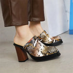 Brown Snakeskin Mules - Vignette | Snakes Store