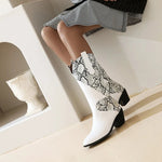 White Snakeskin Cowgirl Boots - Vignette | Snakes Store