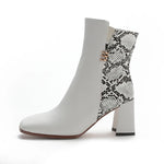 White Snakeskin Booties - Vignette | Snakes Store