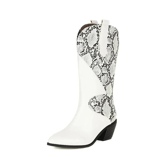 White Snakeskin Cowgirl Boots