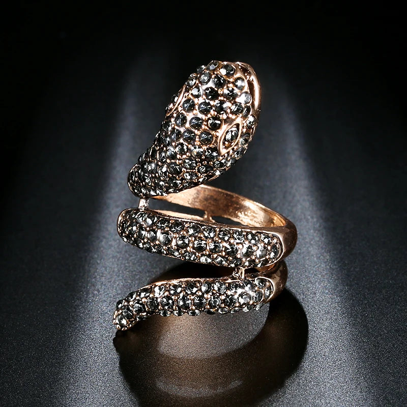 Black Diamond Gold Snake Ring Snakes Store