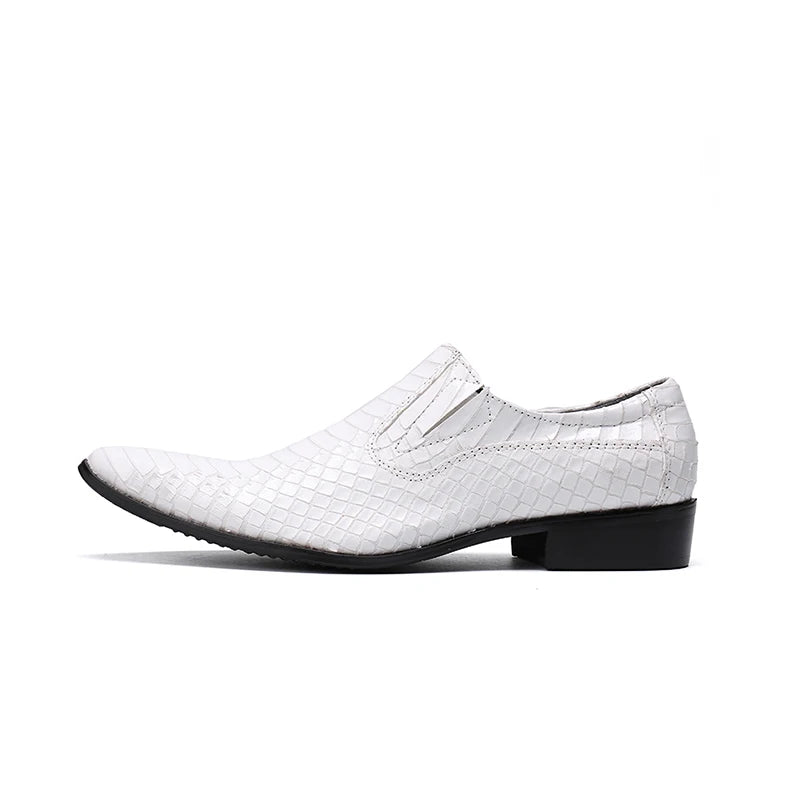 White Snakeskin Dress Shoes White Split Leather Snakes Store