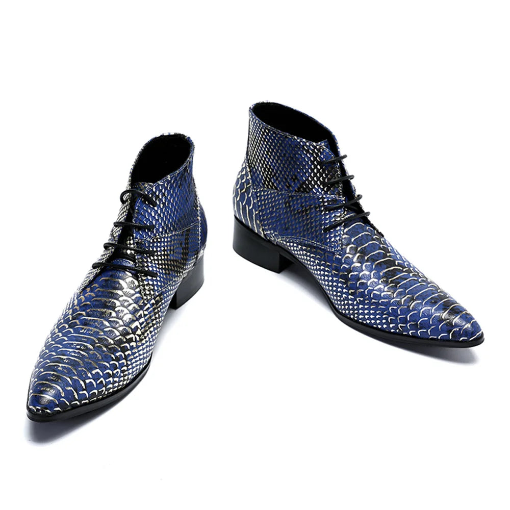 Blue Snakeskin Boots Snakes Store