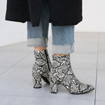 Grey Snakeskin Booties - Vignette | Snakes Store