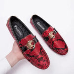 Red Snakeskin Moccasins - Vignette | Snakes Store