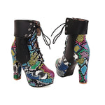 Colorful Snakeskin Booties - Vignette | Snakes Store