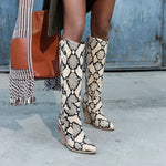 Womens Snakeskin Knee High boots - Vignette | Snakes Store