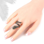 Black Diamond Gold Snake Ring - Vignette | Snakes Store