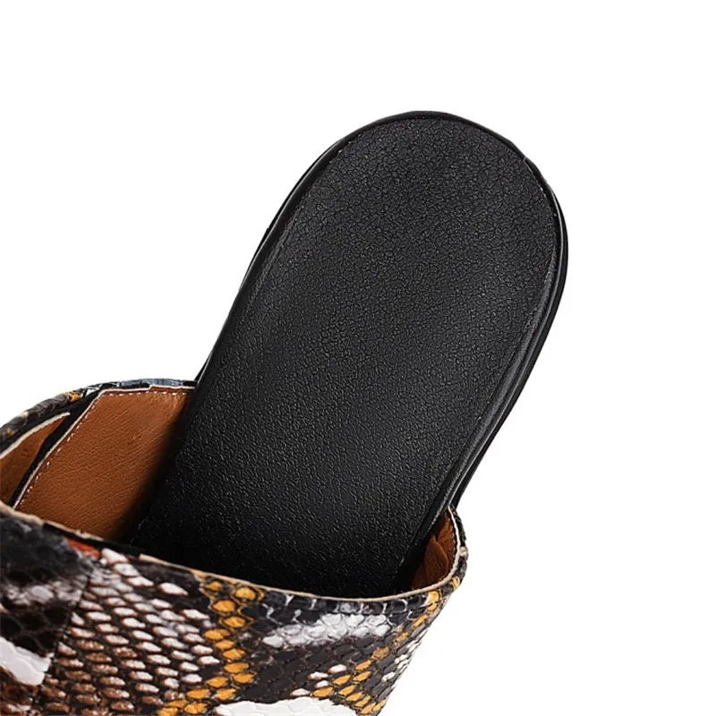 Brown Snakeskin Mules Snakes Store