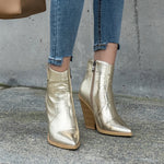 Gold Snakeskin Booties - Vignette | Snakes Store