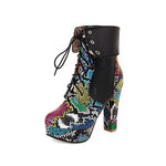 Colorful Snakeskin Booties - Vignette | Snakes Store