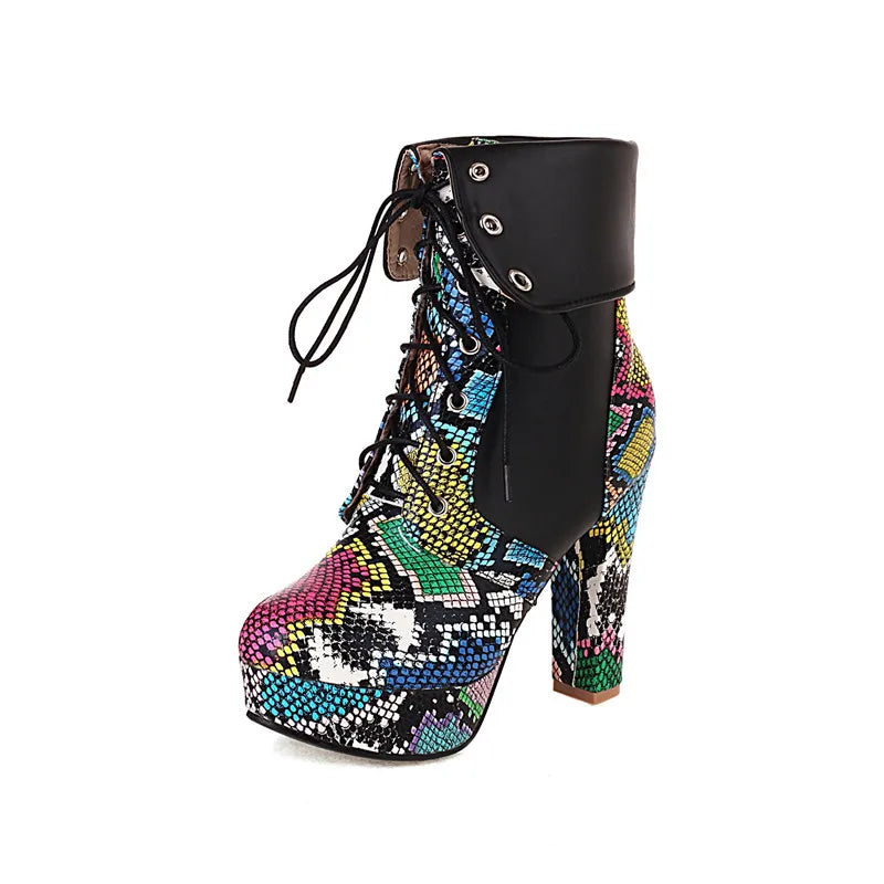 Colorful Snakeskin Booties Snakes Store