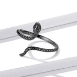 Black Snake with Silver Ring - Vignette | Snakes Store