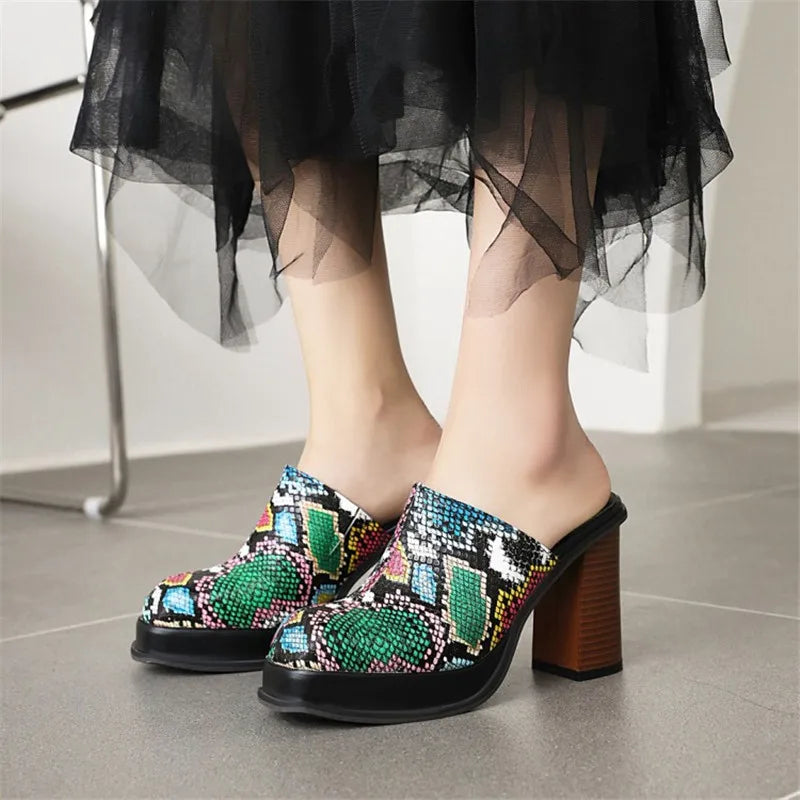 Snakeskin Mules Block | Snakes Store™