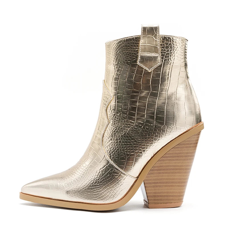 Gold Snakeskin Booties Snakes Store