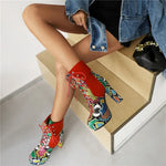 Colorful Snakeskin Booties - Vignette | Snakes Store