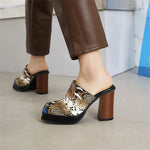 Brown Snakeskin Mules - Vignette | Snakes Store