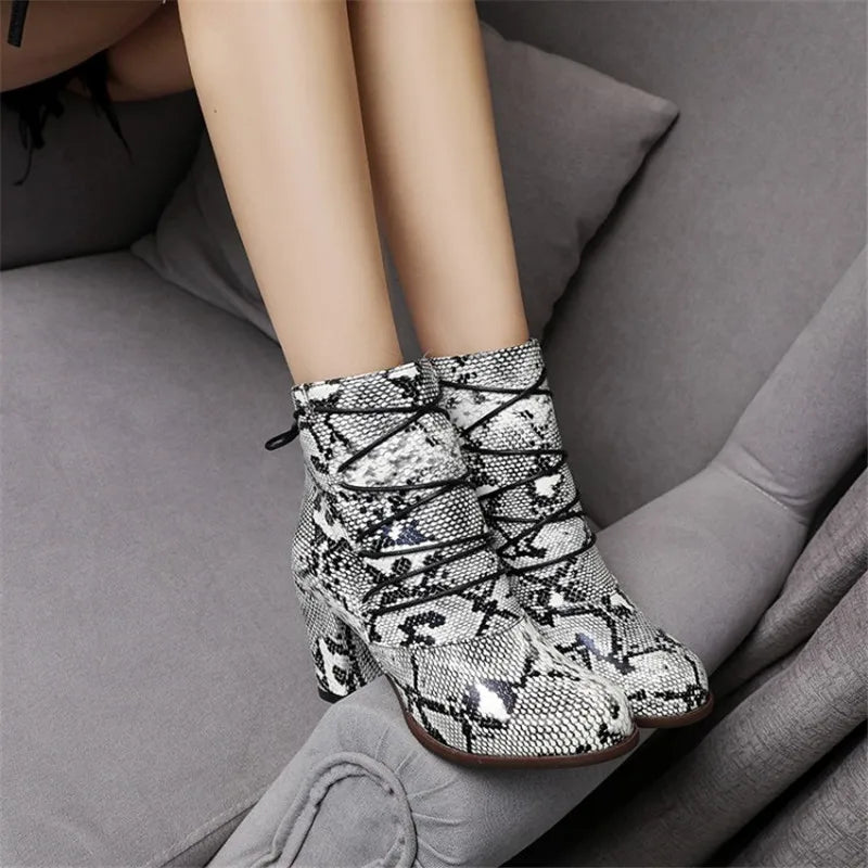 Womens Snakeskin Booties Snakes Store