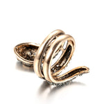 Black Diamond Gold Snake Ring - Vignette | Snakes Store