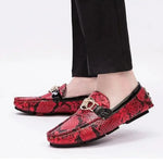 Red Snakeskin Moccasins - Vignette | Snakes Store