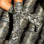 Snakeskin Leather Knee High Boots - Vignette | Snakes Store