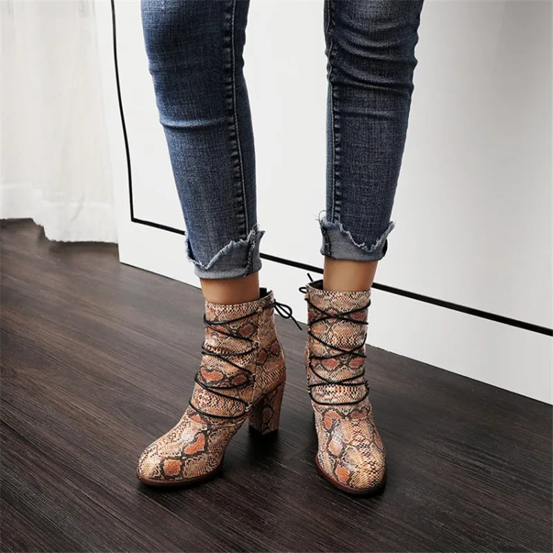 Womens Snakeskin Booties Snakes Store