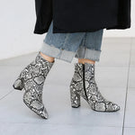 Grey Snakeskin Booties - Vignette | Snakes Store