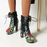 Colorful Snakeskin Booties - Vignette | Snakes Store