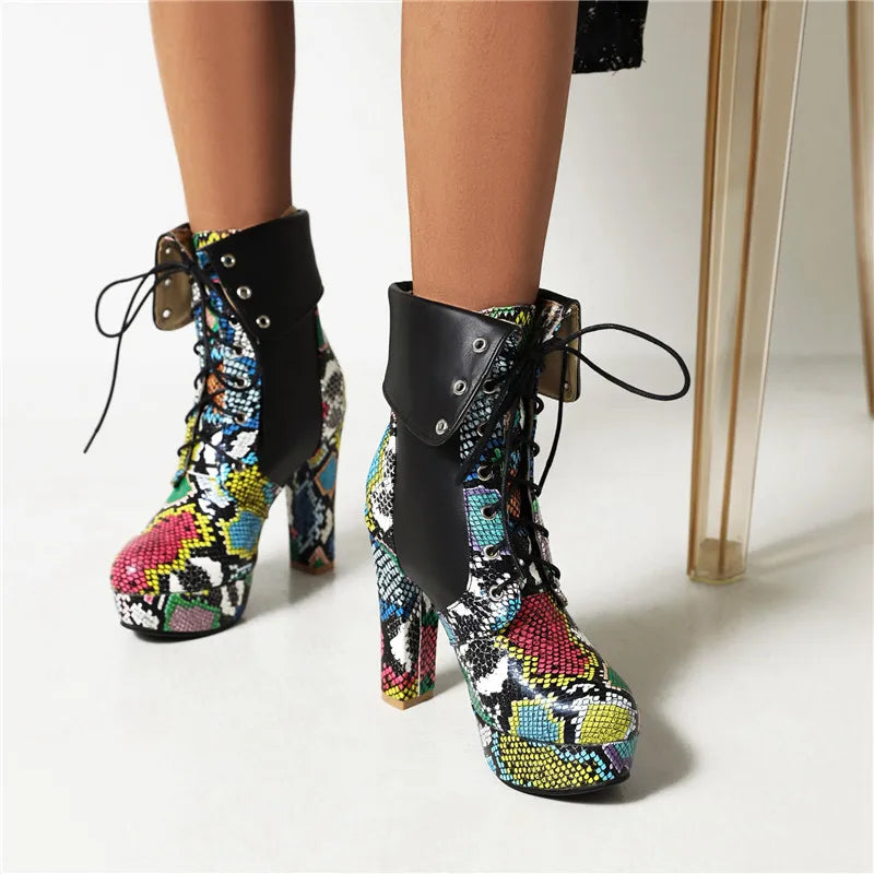 Colorful Snakeskin Booties Snakes Store