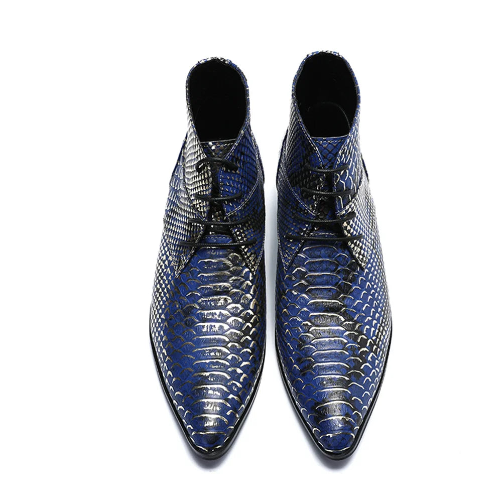 Blue Snakeskin Boots Snakes Store