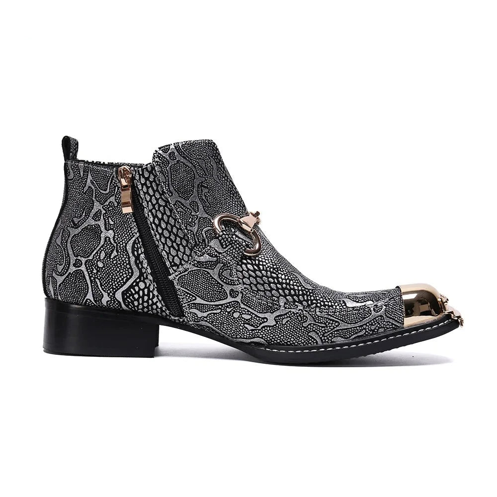 Grey Snakeskin Boots Snakes Store™