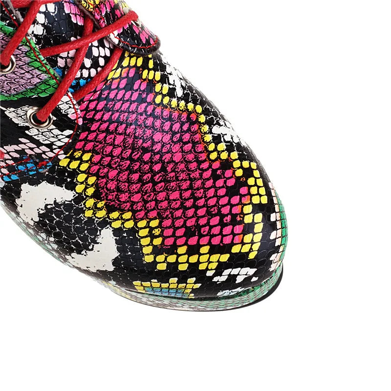 Colorful Snakeskin Booties Snakes Store