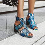 Blue Snakeskin Sandals - Vignette | Snakes Store