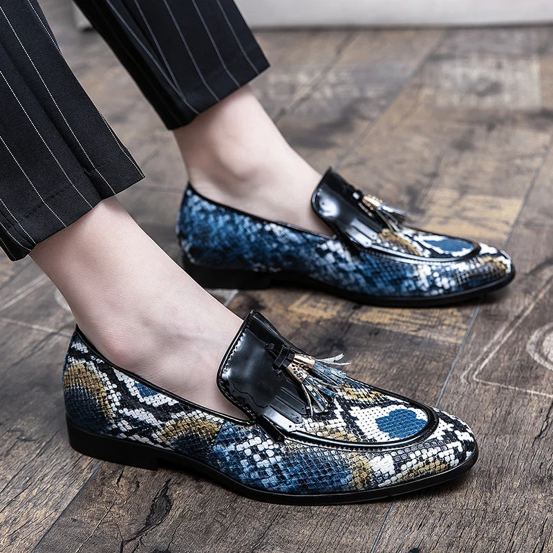 Snake Print Tassel Loafers Snakes Store