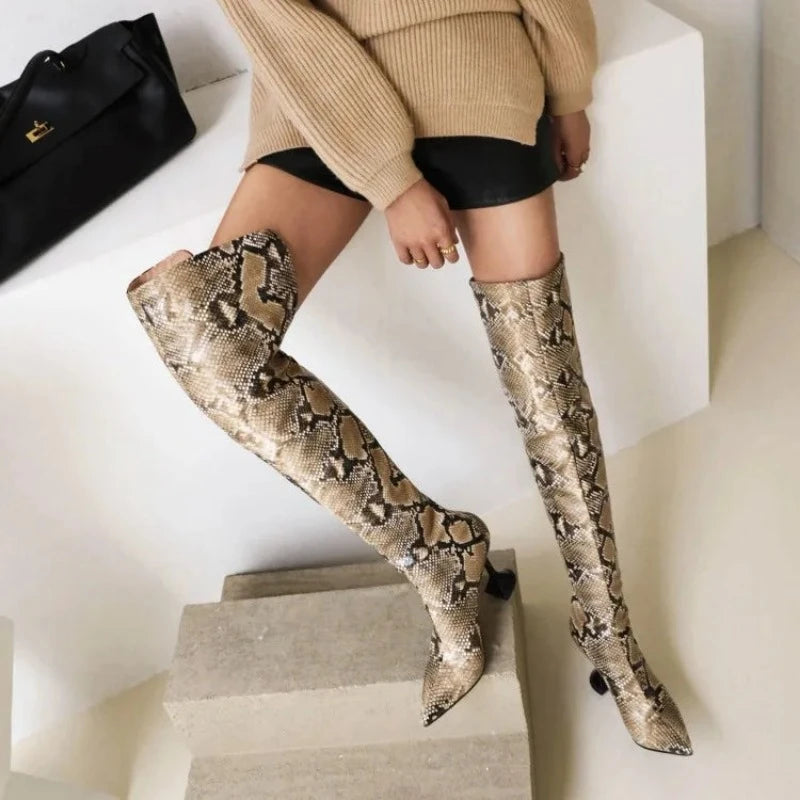 Python Thigh High Boots Snakes Store