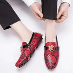 Red Snakeskin Moccasins - Vignette | Snakes Store