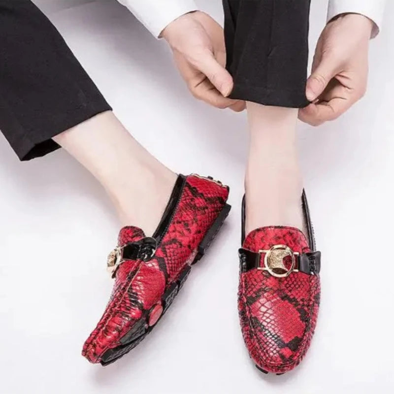 Red Snakeskin Moccasins Snakes Store