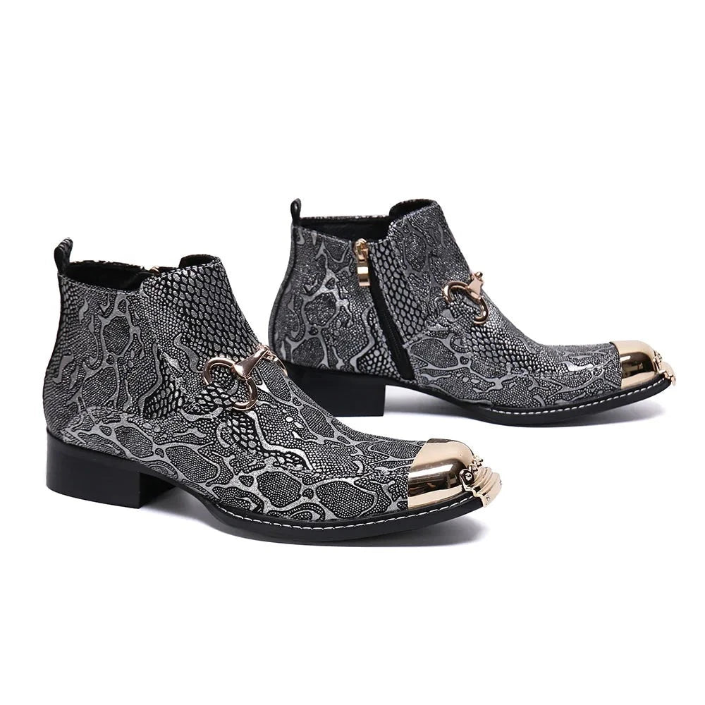 Grey Snakeskin Boots Snakes Store™