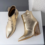 Gold Snakeskin Booties - Vignette | Snakes Store