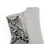 White Snakeskin Booties - Vignette | Snakes Store