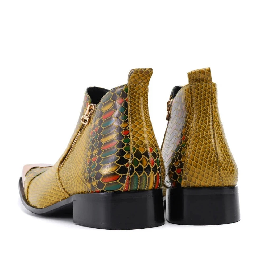 Yellow Snakeskin Boots Snakes Store