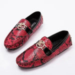 Red Snakeskin Moccasins - Vignette | Snakes Store