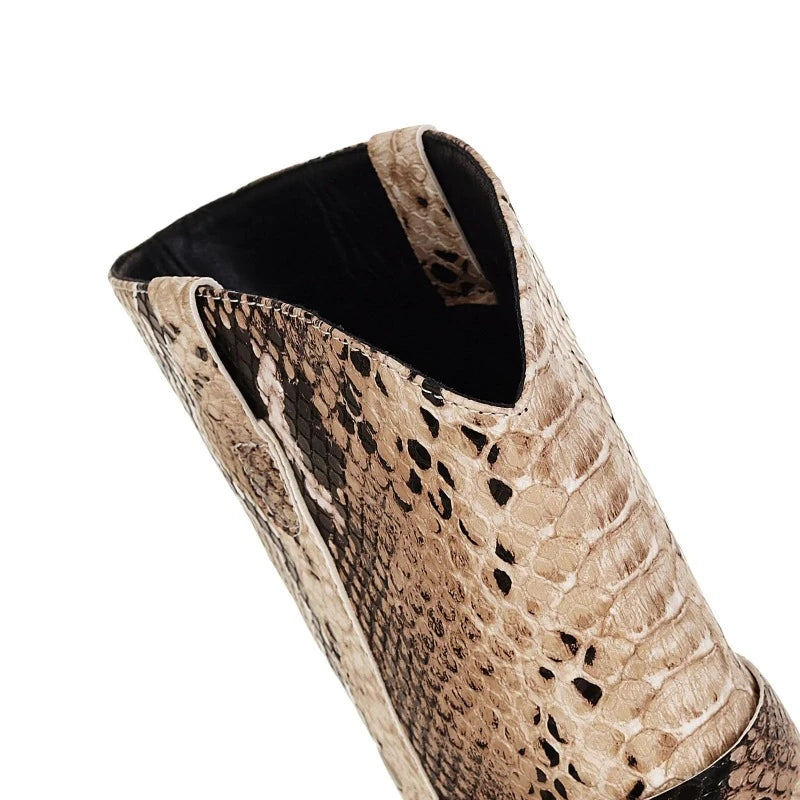 Faux Snakeskin Booties Snakes Store