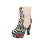 Colorful Snakeskin Booties - Vignette | Snakes Store