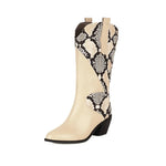 Beige Snakeskin Cowgirl Boots - Vignette | Snakes Store