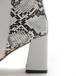 White Snakeskin Booties - Vignette | Snakes Store