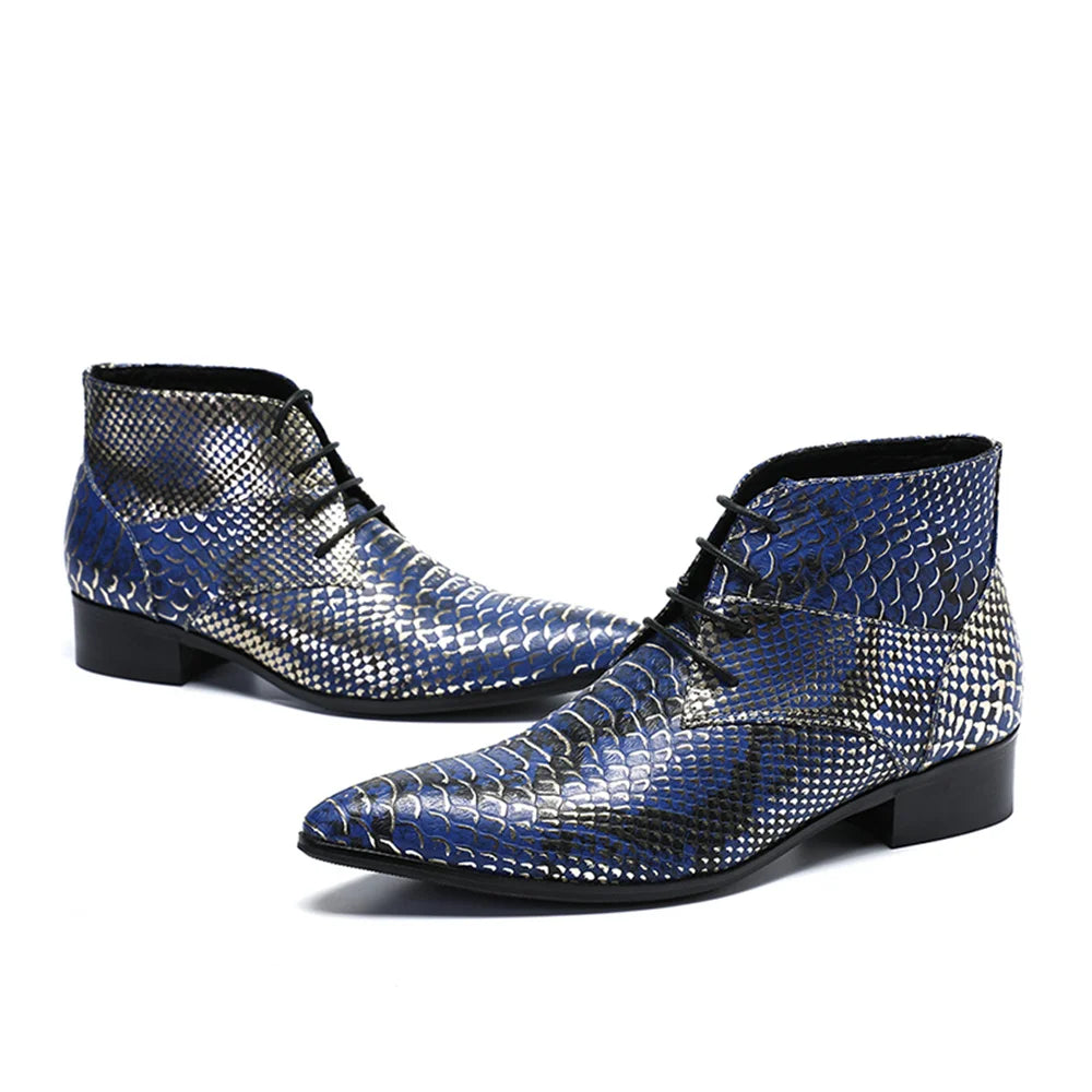 Blue Snakeskin Boots Snakes Store