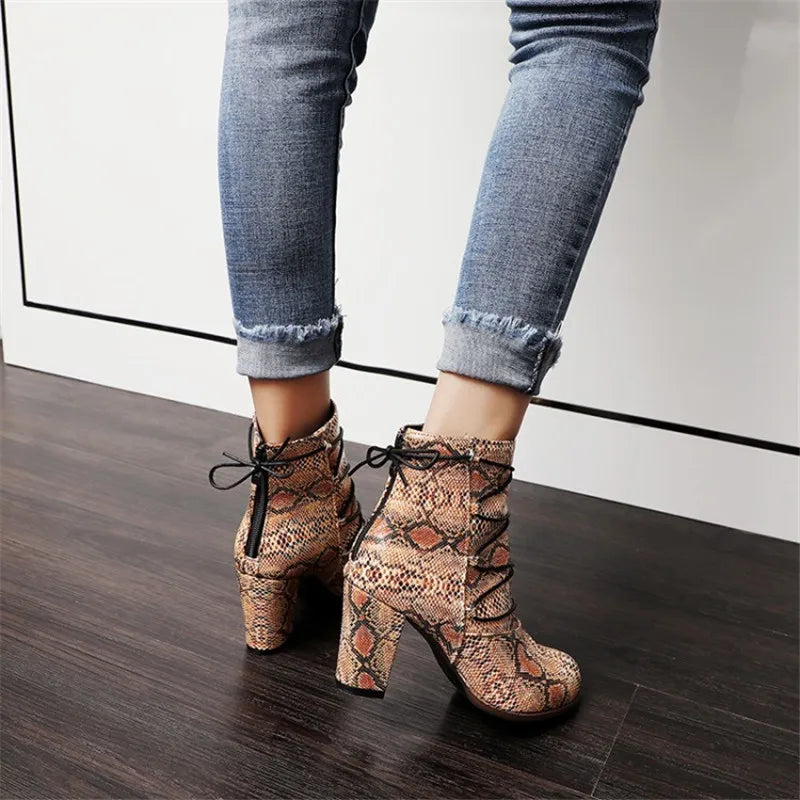 Womens Snakeskin Booties Snakes Store