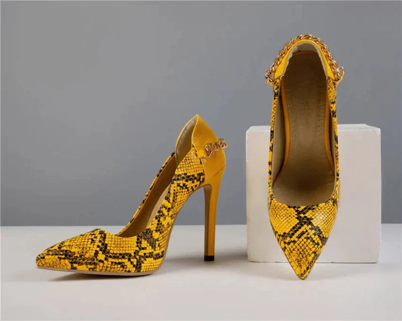 Yellow Snakeskin Pumps Snakes Store